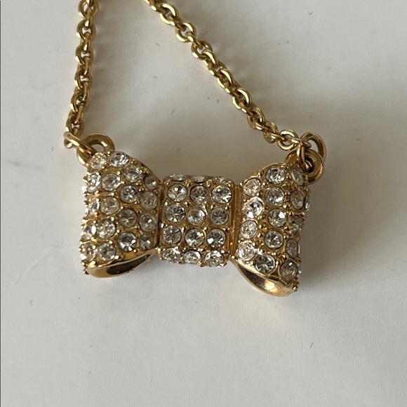 Kate Spade Gold Tone Bow Pendant Necklace - Picture 7 of 8